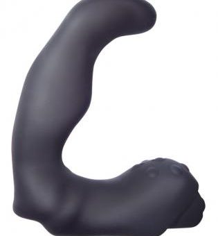 Velvet plush vibrating mini prostate - black