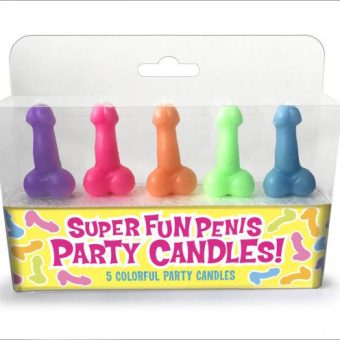 Super Fun Penis Party Candles 5 Colorful Party Candles