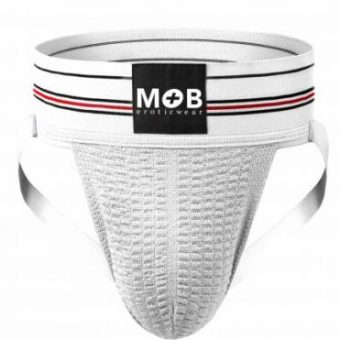 Mob Fetish Jockstrap White Medium 3in Waistband(bulk)