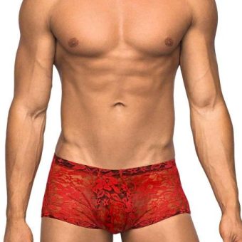Mini Shorts Stretch Lace Small Red