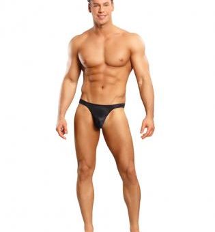 Satin Bong Thong Black L/XL
