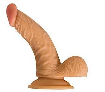 All American Whopper With Balls 6.5 Inches Dildo Beige