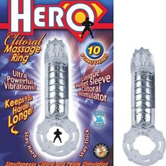 Hero Cockring and Clit Massager Clear