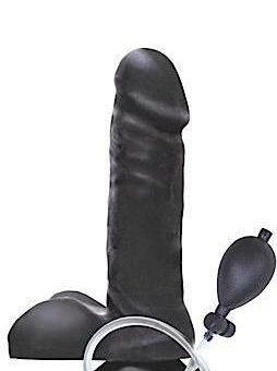 Vibrating Inflatable Dong - Black