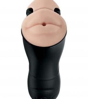 PDX Elite Double Penetration Vibrating Stroker Beige
