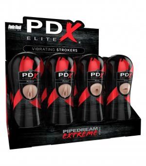 PDX Elite Vibrating Stroker 12 Piece Display