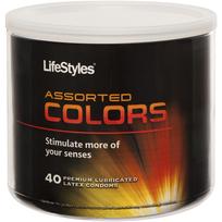 Lifestyles Condoms Assorted Colors 40pc Bowl