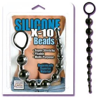 Silicone X-10 Beads - Black