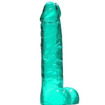 Realrock 8in Realistic Dildo W/ Balls Turquoise