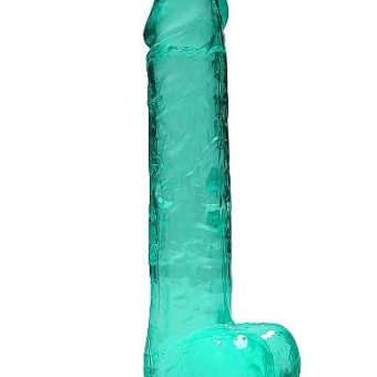 Realrock Realistic Dildo W/ Balls 10in Turquoise