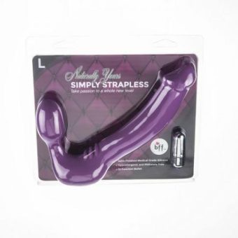 Simply Vibrating Strapless Strap On Large Purple
