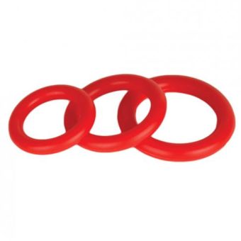 Power Stretch Silicone Stretchy Rings Red 3 Pack
