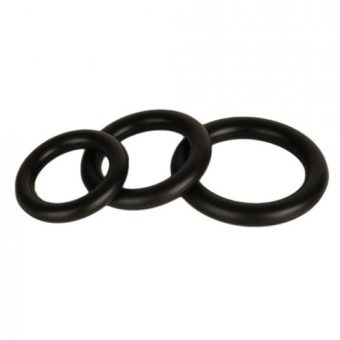 Silicone Stretchy Donut Cock Rings Black 3 Pack