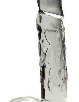 Large 9" Realistic Glass Dildo - Clear