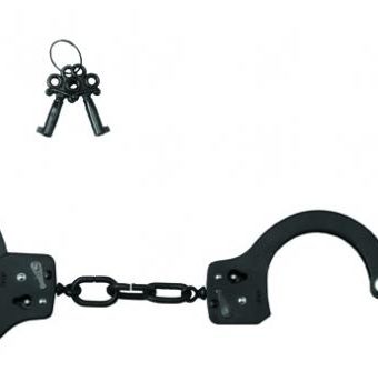 Handcuffs Black Coated Steel Single Lock - Black