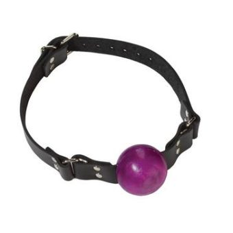 Small Ball Gag With Buckle 1.5 Inch Purple