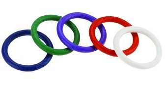 Rainbow Rubber C Ring 5 Pack - 1.25 Inch