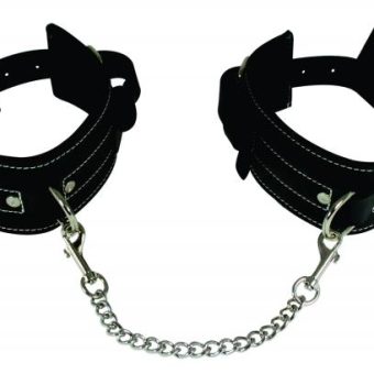 Edge Leather Wrist Restraints Black