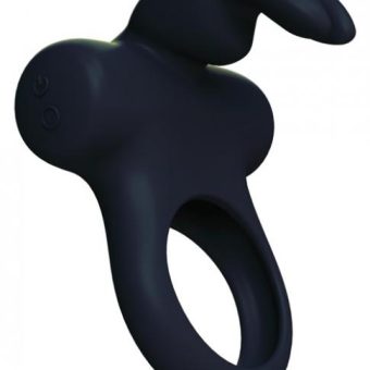 Frisky Bunny Vibrating Ring Black