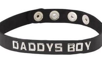 Wordband Collar Daddys Boy Black