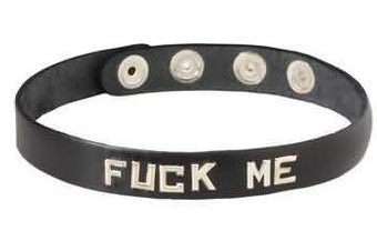 Wordband Collar Fuck Me - Black
