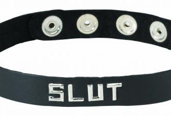Wordband Collar - Slut - Black