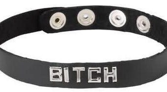 Wordband Collar Bitch  - Black