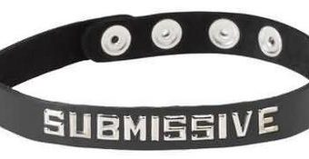 Wordband Collar - Submissive - Black