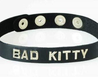 Wordband Collar Bad - Kitty - Black