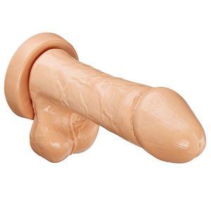 Delightful Dong with Balls 6 inches Beige