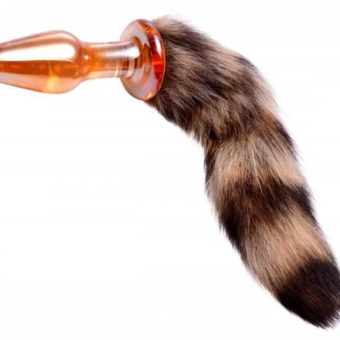 Tailz Faux Fox Tail Orange Glass Anal Plug