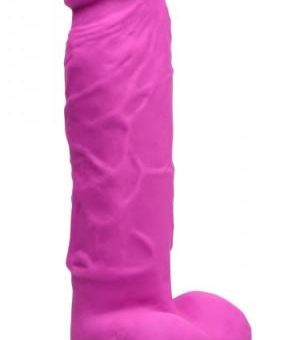 Strap U Power Pecker 7in Dildo Silicone W/ Balls Pink