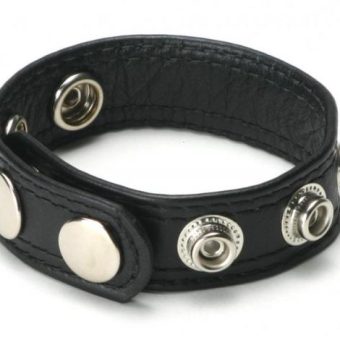 Speed Snap Cock Ring Black Leather